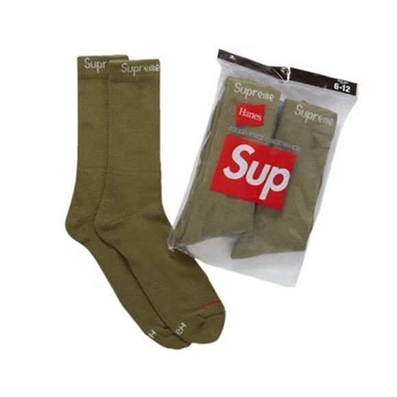 HANES x SUPREME 4-pack Crew Socks Size 6-12 NWT - Picture 1 of 4
